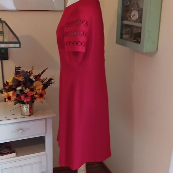 Vintage Talbots Linen Blend Red Dress - Picture 4 of 11
